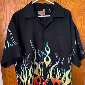 XL Flame Shirt Button Up